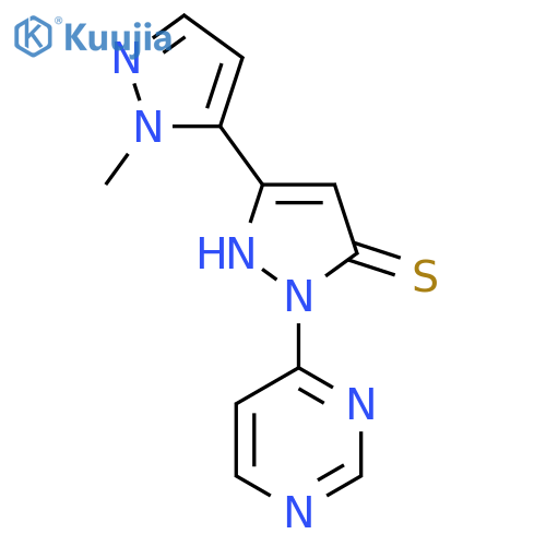 3-(1-methyl-1H-pyrazol-5-yl)-1-(pyrimidin-4-yl)-1H-pyrazole-5-thiol structure