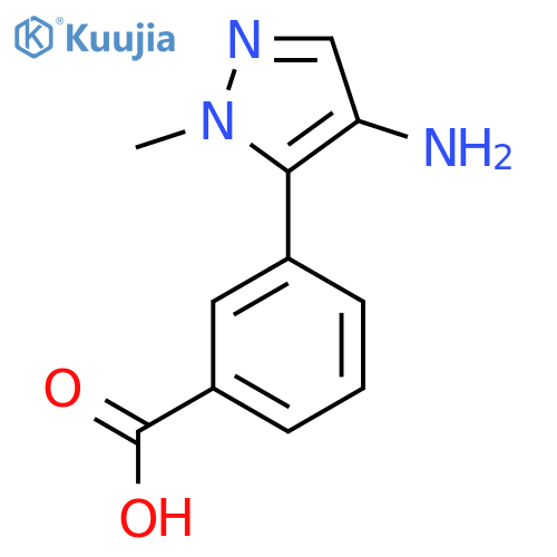 3-(4-amino-1-methyl-1H-pyrazol-5-yl)benzoic acid structure