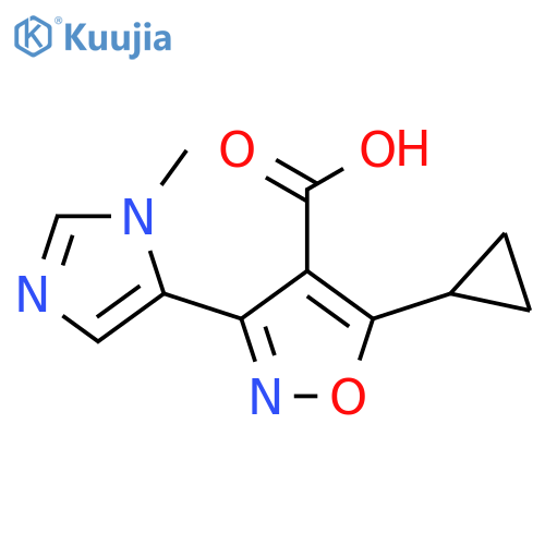 5-cyclopropyl-3-(1-methyl-1H-imidazol-5-yl)-1,2-oxazole-4-carboxylic acid structure