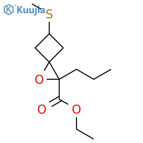 Ethyl 5-(methylsulfanyl)-2-propyl-1-oxaspiro[2.3]hexane-2-carboxylate structure