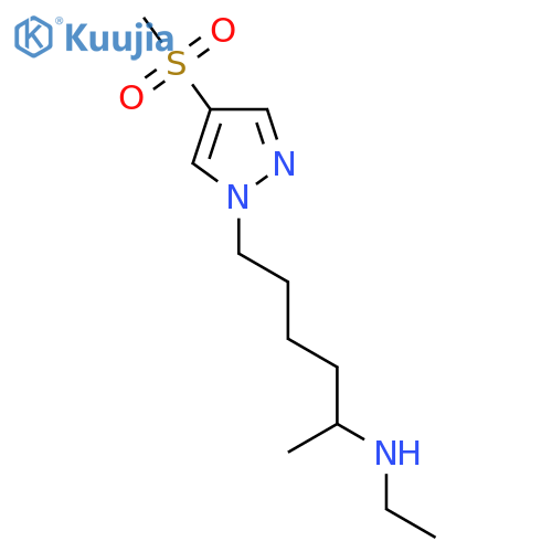 ethyl6-(4-methanesulfonyl-1H-pyrazol-1-yl)hexan-2-ylamine structure