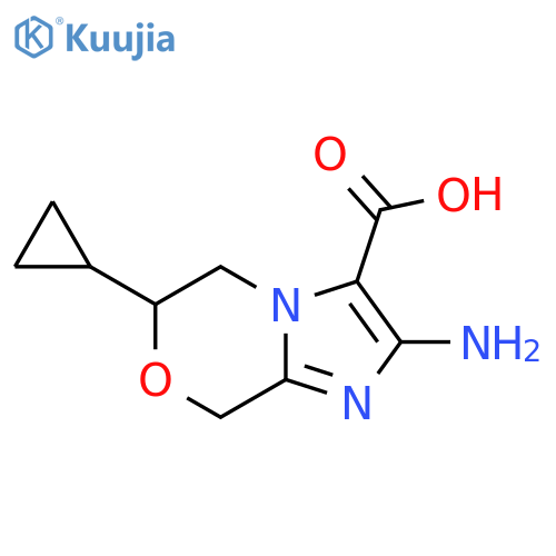 2-amino-6-cyclopropyl-5H,6H,8H-imidazo2,1-c1,4oxazine-3-carboxylic acid structure