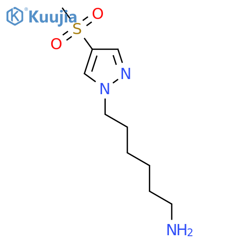6-(4-methanesulfonyl-1H-pyrazol-1-yl)hexan-1-amine structure