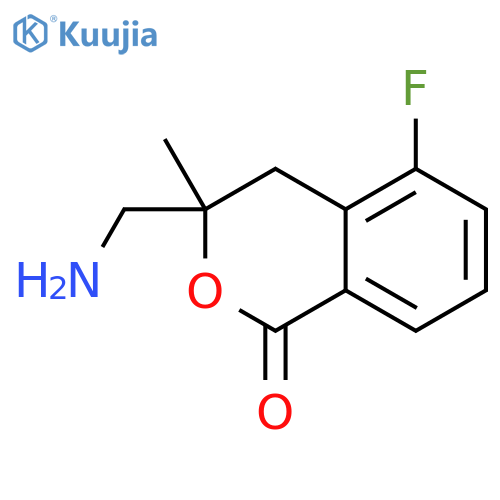 1H-2-Benzopyran-1-one, 3-(aminomethyl)-5-fluoro-3,4-dihydro-3-methyl- structure