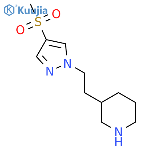 3-2-(4-methanesulfonyl-1H-pyrazol-1-yl)ethylpiperidine structure