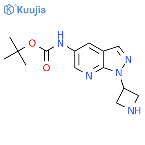 tert-butyl N-1-(azetidin-3-yl)-1H-pyrazolo3,4-bpyridin-5-ylcarbamate structure