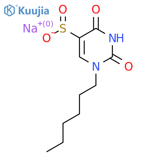 Sodium 1-hexyl-2,4-dioxo-1,2,3,4-tetrahydropyrimidine-5-sulfinate structure