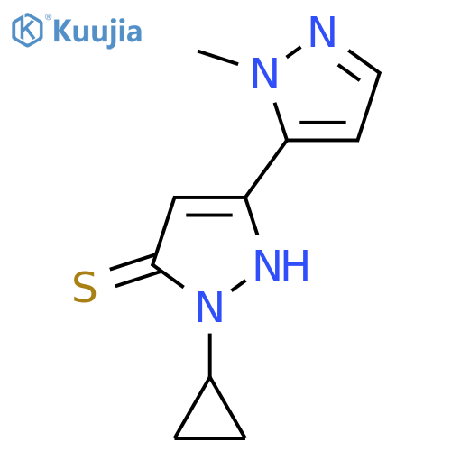 1-cyclopropyl-3-(1-methyl-1H-pyrazol-5-yl)-1H-pyrazole-5-thiol structure