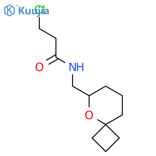 3-chloro-N-({5-oxaspiro[3.5]nonan-6-yl}methyl)propanamide structure