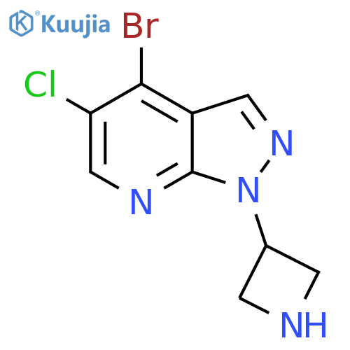 3-{4-bromo-5-chloro-1H-pyrazolo3,4-bpyridin-1-yl}azetidine structure