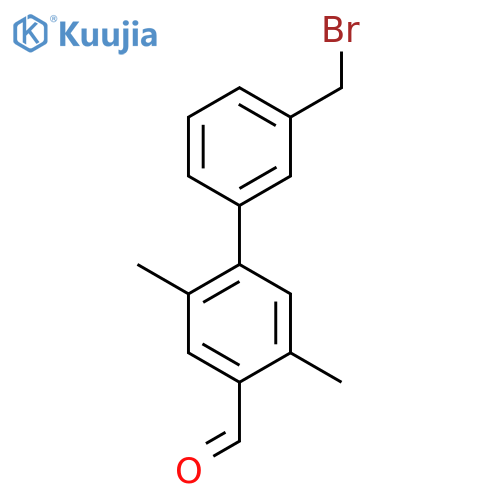 4-[3-(Bromomethyl)phenyl]-2,5-dimethylbenzaldehyde structure