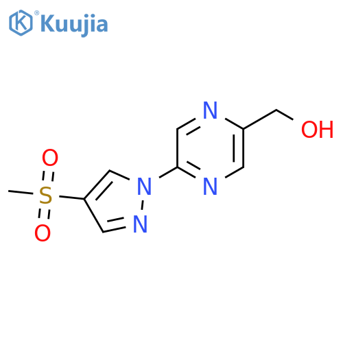 5-(4-methanesulfonyl-1H-pyrazol-1-yl)pyrazin-2-ylmethanol structure
