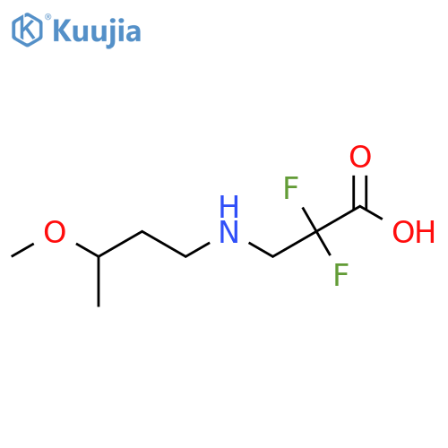 2,2-Difluoro-3-[(3-methoxybutyl)amino]propanoic acid structure