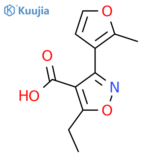 5-Ethyl-3-(2-methylfuran-3-yl)-1,2-oxazole-4-carboxylic acid structure