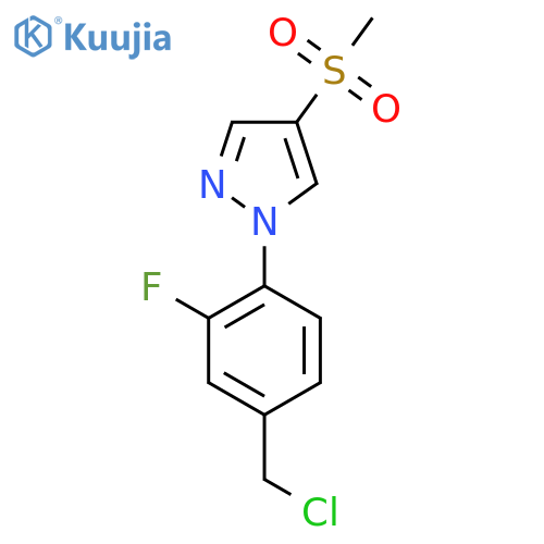 1-4-(chloromethyl)-2-fluorophenyl-4-methanesulfonyl-1H-pyrazole structure