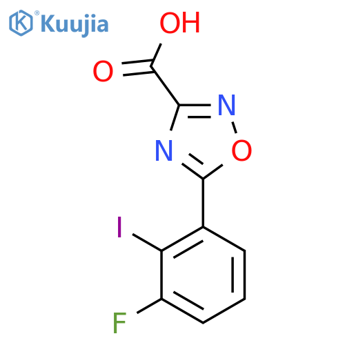 5-(3-fluoro-2-iodophenyl)-1,2,4-oxadiazole-3-carboxylic acid structure