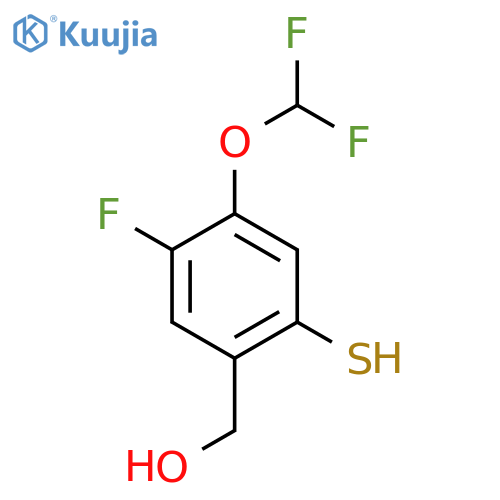 [4-(Difluoromethoxy)-5-fluoro-2-sulfanylphenyl]methanol structure