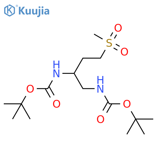 tert-butyl N-(1-{[(tert-butoxy)carbonyl]amino}-4-methanesulfonylbutan-2-yl)carbamate structure
