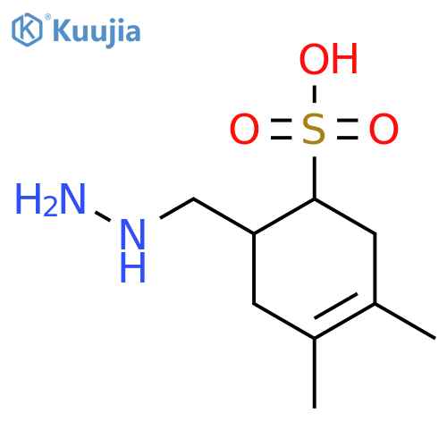 6-(Hydrazinylmethyl)-3,4-dimethylcyclohex-3-ene-1-sulfonic acid structure