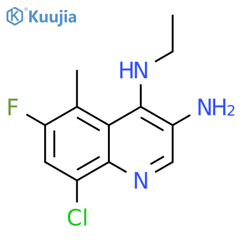 3,4-Quinolinediamine, 8-chloro-N4-ethyl-6-fluoro-5-methyl- structure