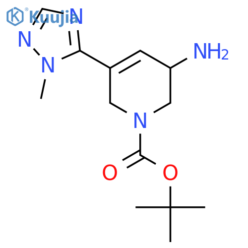 tert-butyl 3-amino-5-(1-methyl-1H-1,2,4-triazol-5-yl)-1,2,3,6-tetrahydropyridine-1-carboxylate structure
