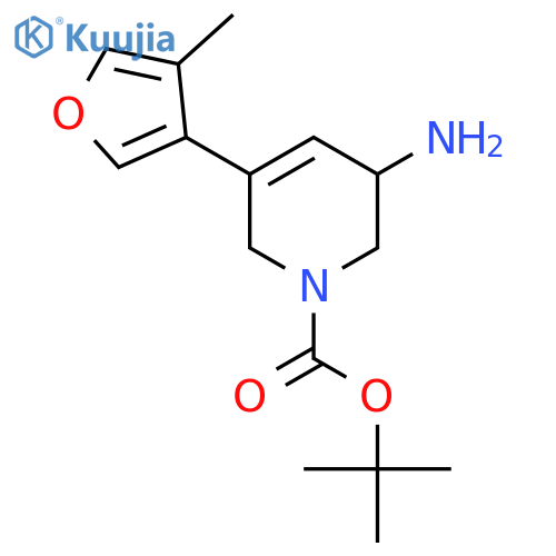 Tert-butyl 3-amino-5-(4-methylfuran-3-yl)-1,2,3,6-tetrahydropyridine-1-carboxylate structure