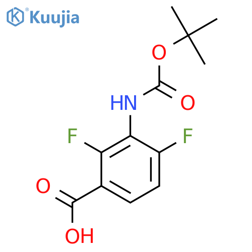 2,4-Difluoro-3-[(2-methylpropan-2-yl)oxycarbonylamino]benzoic acid structure