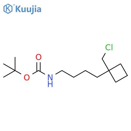 tert-butyl N-{4-1-(chloromethyl)cyclobutylbutyl}carbamate structure