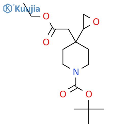 Tert-butyl 4-(2-ethoxy-2-oxoethyl)-4-(oxiran-2-yl)piperidine-1-carboxylate structure