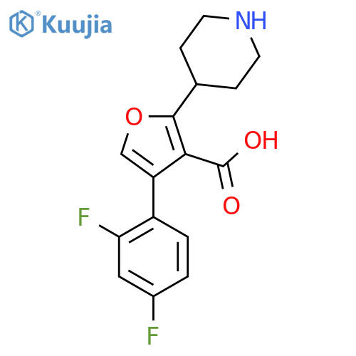 4-(2,4-Difluorophenyl)-2-(piperidin-4-yl)furan-3-carboxylic acid structure