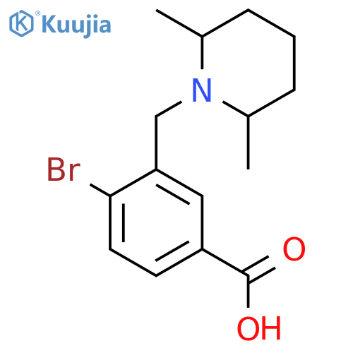 4-Bromo-3-[(2,6-dimethylpiperidin-1-yl)methyl]benzoic acid structure
