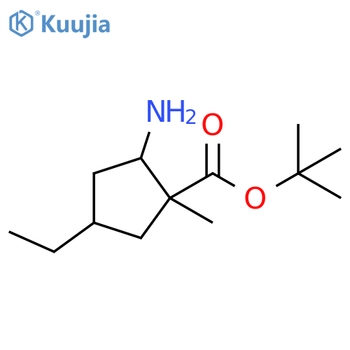 Cyclopentanecarboxylic acid, 2-amino-4-ethyl-1-methyl-, 1,1-dimethylethyl ester structure