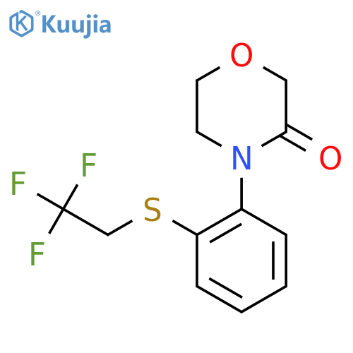 4-{2-(2,2,2-trifluoroethyl)sulfanylphenyl}morpholin-3-one structure