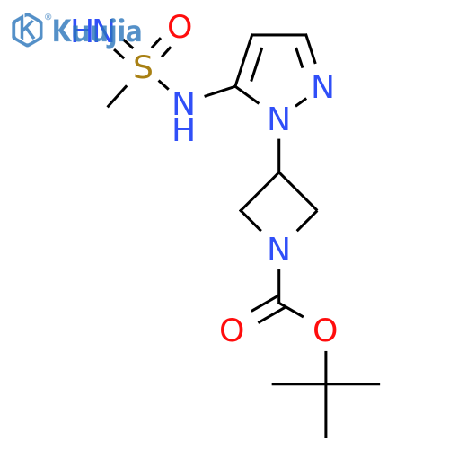 tert-butyl 3-(5-methanesulfonoimidamido-1H-pyrazol-1-yl)azetidine-1-carboxylate structure