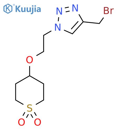 4-{2-4-(bromomethyl)-1H-1,2,3-triazol-1-ylethoxy}-1lambda6-thiane-1,1-dione structure