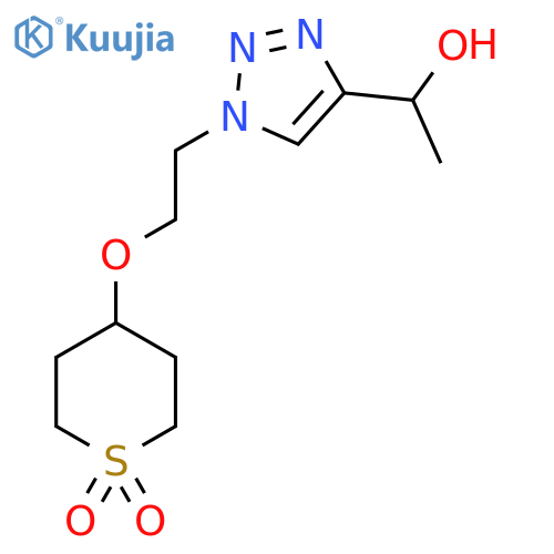 4-{2-4-(1-hydroxyethyl)-1H-1,2,3-triazol-1-ylethoxy}-1lambda6-thiane-1,1-dione structure