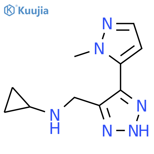 N-{5-(1-methyl-1H-pyrazol-5-yl)-1H-1,2,3-triazol-4-ylmethyl}cyclopropanamine structure