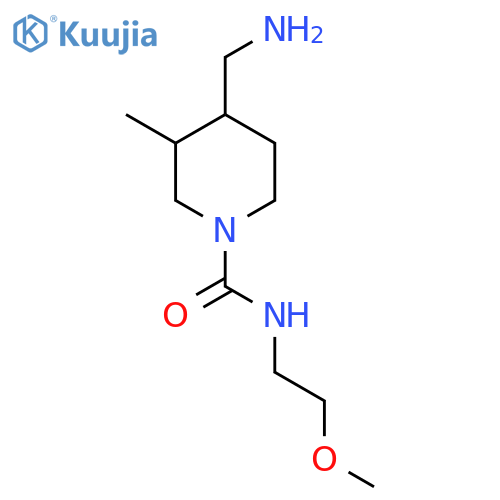 4-(aminomethyl)-N-(2-methoxyethyl)-3-methylpiperidine-1-carboxamide structure