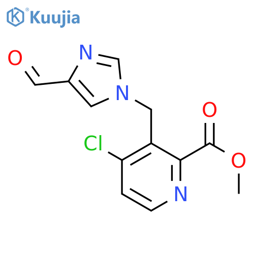 methyl 4-chloro-3-[(4-formyl-1H-imidazol-1-yl)methyl]pyridine-2-carboxylate structure
