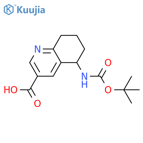 5-{(tert-butoxy)carbonylamino}-5,6,7,8-tetrahydroquinoline-3-carboxylic acid structure