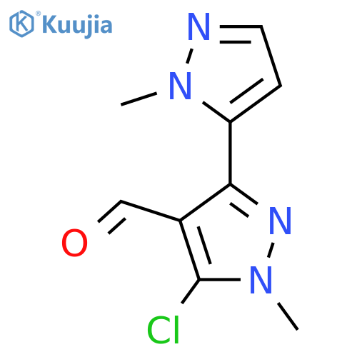 5-chloro-1-methyl-3-(1-methyl-1H-pyrazol-5-yl)-1H-pyrazole-4-carbaldehyde structure