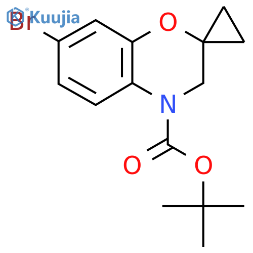tert-butyl 7-bromo-3,4-dihydrospiro1,4-benzoxazine-2,1'-cyclopropane-4-carboxylate structure