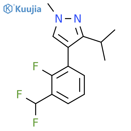 4-[3-(difluoromethyl)-2-fluorophenyl]-1-methyl-3-(propan-2-yl)-1H-pyrazole structure