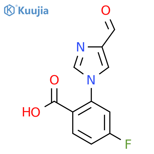 4-fluoro-2-(4-formyl-1H-imidazol-1-yl)benzoic acid structure