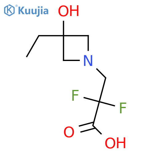 3-(3-Ethyl-3-hydroxyazetidin-1-yl)-2,2-difluoropropanoic acid structure