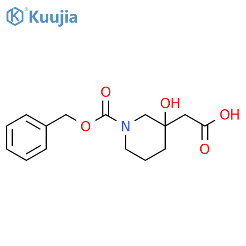 3-Carboxymethyl-3-hydroxy-piperidine-1-carboxylic acid benzyl ester structure