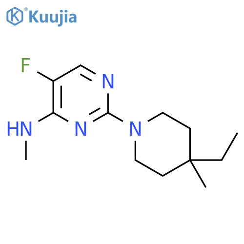 2-(4-ethyl-4-methylpiperidin-1-yl)-5-fluoro-N-methylpyrimidin-4-amine structure