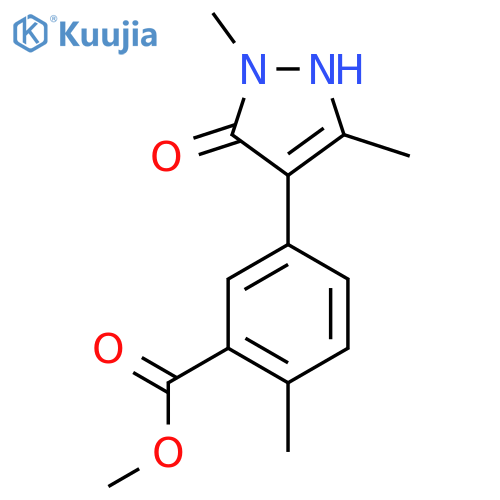 methyl 5-(5-hydroxy-1,3-dimethyl-1H-pyrazol-4-yl)-2-methylbenzoate structure