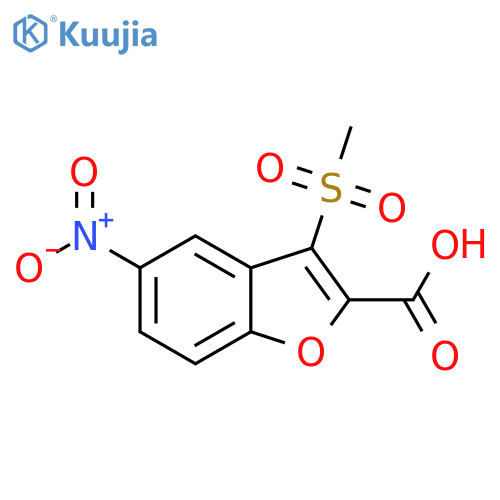 2-Benzofurancarboxylic acid, 3-(methylsulfonyl)-5-nitro- structure