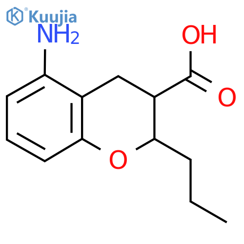 5-amino-2-propyl-3,4-dihydro-2H-1-benzopyran-3-carboxylic acid structure